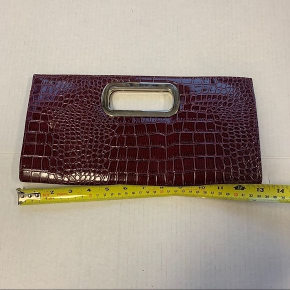 BURGUNDY maroon clutch purse - Picture 5 of 6